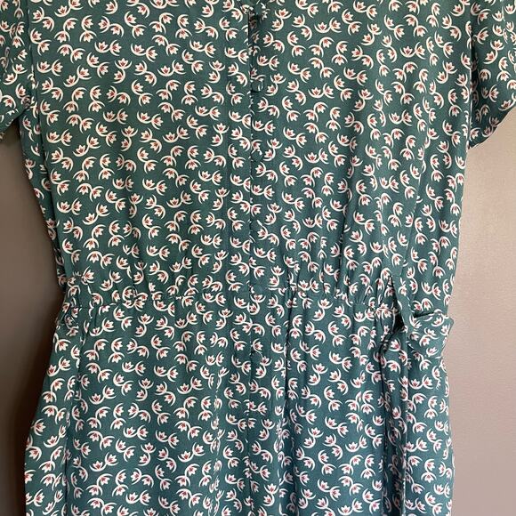 Rails Sophia Romper Lotus Green Floral Lightweight Flutter Sleeve Size XS Chic‎ - Picture 6 of 16